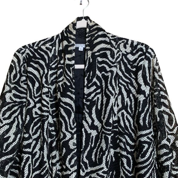 Alberto Makali Size XL Multicolor Print Drape Open Front Lagenlook Cardigan - Picture 2 of 7